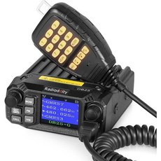 라디오디티 DB25-G GMRS 모바일 라디오 25와트 양방향 라디오 장거리 쿼드 워치 GMRS 중계기 가능 듀얼 밴드 스캐닝 수신기 포함 차량용 오프로드 오버랜딩 블랙