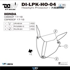 Dimotiv 大燈護目鏡 適用於 本田 CB650F 17-18 CBR650F 17-18 大燈保護, 紅色, 1個