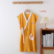 夏季兒童男女中大童棉紗可穿浴巾式浴袍家居服