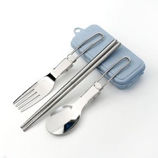 하이캠핑 접이식 수저 포크 세트(블루) 캠핑용접이식수저, 하이캠핑 접이식 수저 포크 세트(블루) 262547, 기본, 1개