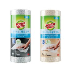 쓰리엠 간편 다회용 주방행주 40P 식당 거실 청소 물티슈 재사용항균걸레 세탁행주 3M빨아쓰는행주 어린이집청소티슈 다용도재사용행주, 그레이