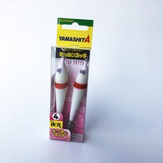 YAMASHITA 墨魚鉤 魷魚布卷 3號 粉白 夜光效果, 4號-515978/2個裝, 1個