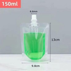 透明吸嘴袋 透明吸嘴袋批發耐高溫豆漿奶茶果汁飲料便攜一次性外賣打包袋擺攤, 1個, 加厚透明150ml-0.86口徑,500個-配罐裝工具