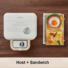 750W 다기능 아침 식사 기계 와플 타이머 빠른 더블 플레이트 비 스틱 샌드위치 타코야키 팬케이크 도넛, 03 유럽 ​​연합, 01 China Mainland, 03 white 1 plate