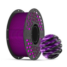 CaiLab 3D 프린터 필라멘트 PLA 실크 투톤 트리톤 멀티컬러 그라데이션 1.75mm 1kg 자연스러운 색상 전환 고품질 실크 질감 쉬운 출력 안정적인 라인 직경 1KG, 블랙 퍼플