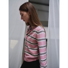 브랜드정품 제너럴아이디어 GENERALIDEA 멀티 스트라이프 크루넥 가디건 PINK WBE1L04504 165633