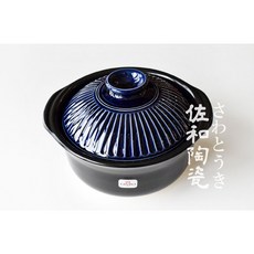 佐和陶瓷餐具批發 寶藍3合炊飯鍋-日本製 XL1404509B 鍋具 直火 火鍋 燉鍋 大容量 搬新家 餐廳 家用, 1個, 24.5cm