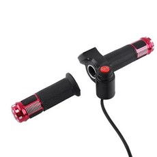 equlup 4 Colors Twist Throttle Grips 3 Speed with LED Display Screen Handle 12V-, 1)Red