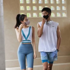 스포츠 KF필터 퍼포먼스 마스크 비말차단 실내 자외선 UV차단 교체형 필터 3매, 색상:블랙 / 사이즈:L, L