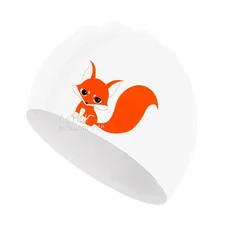부드러운 실리콘 수영 모자 만화 고양이 돼지 상어 동물 액세서리 장비 높은 탄성 십대 성인 범용, 04 55g Fox