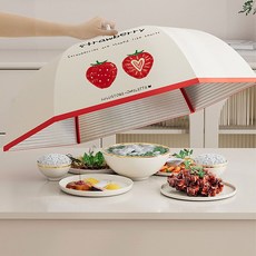 興雲網購 摺疊食物罩 飯菜罩 餐桌罩 防蟲 廚房用品, 1個, 三層加厚大容量保溫防塵罩(不挑款)