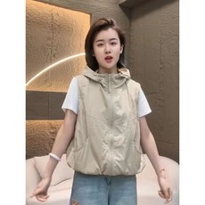 夏季薄款連帽馬甲女 休閒寬鬆馬夾外套