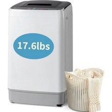 위나도 풀 오토매틱 세탁기 배수 펌프가 장착된 17.6Lbs 탑로드 휴대용 10가지 세탁 프로그램 8가지 수위 및 건조기 콤보 아파트 RV 캠핑용 세탁기 2 in 1, 위나도 풀 오토매틱 세탁기, 배수 펌프가 장착된 17.