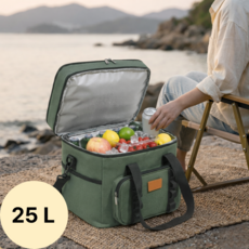 뤼민 캠핑보냉가방 아이스백 캠핑쿨러백, 25L, 카키