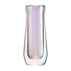 콕시클 프리즘 스템리스 더블 월 플룻 글래스 샴페인잔, 2개, 220ml