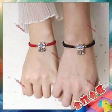 鴻利首飾廠 藍月光石平安鎖 情侶款 編織手鏈 女ins 不掉色 學生少年禮物