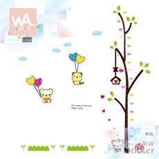 WA. Wall Art 動物熱氣球身高尺壁貼