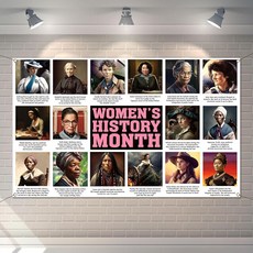 Buxiuer 여성 역사의 달 게시판 장식 사진 부스 배경 국제 여성의 날 포스터 영감을 주는 학교 교실 사무실 벽 273501