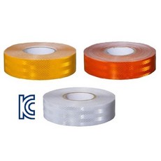 대성부품 트럭 KC인증 반사띠 적재함 반사테이프 검사 스티커 리플렉터 대형트럭 국내생산 흰색 노랑 빨강 백색 적색 황색 50MM 1M 미래글로벌 나노텍 화물차 검사인증 특장차 RV-5000 RV-5001 RV-5005 윙바디 탑차 반사스티커 전면 측면 후면 덤프, 1개