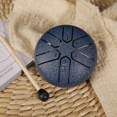 迷你3寸6音鋼舌鼓 空靈鼓 小巧手鼓 便攜打擊樂器, 3寸6音藏青色, 1套, KL - LG01