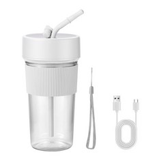 밀짚 과일 믹서를 가진 작은 USB 재충전용 믹서기 Juicers 주스를 위한 휴대용 PP와 PC 물자, White