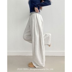 부기샵 군살커버 퍼트 사이드 폴링 핀턱 와이드 트레이닝 롱팬츠(롱기장)