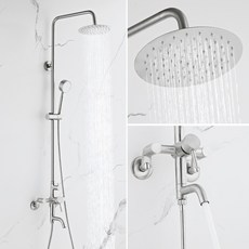 SUS304 스테인리스 해바라기 샤워기 수전 세트 [셀프영상 설치가능], 실버, 1개