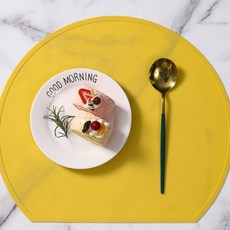 10PCS 저녁 식사 테이블을위한 방지 라운드 플레이스 선물 미끄럼 다이닝 파티오를위한 주방 패드 매트 내열성 실리콘 식기, 1pcs 33x38cm, RS yellow