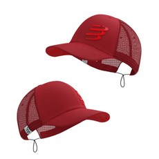 Compressport 超透氣跑帽 - 馬拉松 路跑適用, 1個, 森巴紅