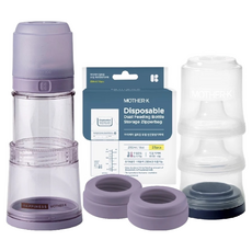 韓國MOTHER-K Ecozen 旋轉伸縮拋棄式奶瓶【入門3餐組/升級5餐組】, 清澄紫, 1套