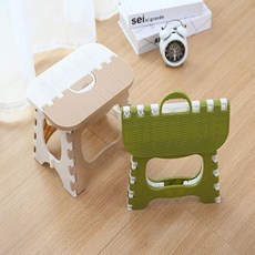 폴딩 플라스틱 휴대용 발판 간이의자 han1259Ym, 본상품선택, GREEN_소형