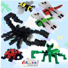 아트툴 창의력 쑥쑥 입체블럭 3D 디폼블럭 곤충 블럭 쑥쑥블럭 어린이집선물 초등선물 사마귀 전갈 무당벌레 잠자리 꿀벌, 망치, 9mm, 1개