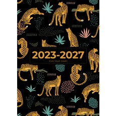 5년 일기 2023-2027 야생의 A4 표범: 영국 공휴일 달 생일 및 축하 행사가 있는 플래너를 볼 수, 기본