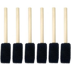 글래드프레시 폼 페인트 브러시 1인치 - 목제 손잡이 아크릴 스테인 바니시 미술 및 공예용 6개 묶음