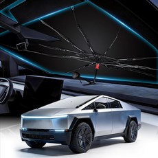 사이버트럭용 윈드실드 선쉐이드 우산 사이버트럭 전면 윈드실드용 커스텀 핏 자외선 차단 및 열 감소 대시보드 보호 패드가 있는 강화 프레임 접이식 자동차