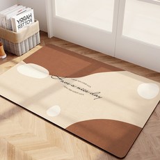 루미홈 올세탁 빨아쓰는 스퀘어 규조토발매트, 해피브라운, 1개