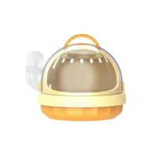 반려동물이동가방 햄스터케이지 휴대용 햄스터리빙박스 기니피그 금사곰 햄스터용품, 노랑색, 1개