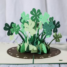 3D立體四葉草紙雕卡片, 四葉草, 30包