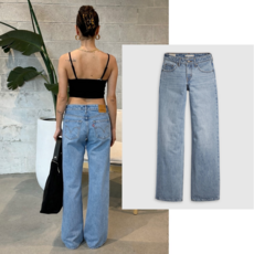 리바이스 여성 청바지 로우 루즈 진 A5566-0005