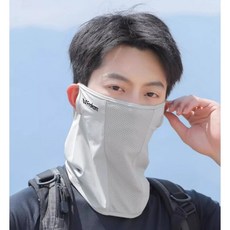 Frokom 자전거마스크 라이딩 골프마스크 안면 얼굴햇빛가리개 자외선차단 마스크, 라이트그레이