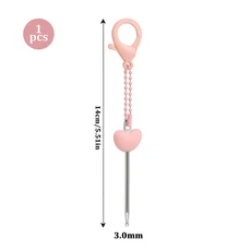 새로운 휴대용 키체인 크로셰 훅 세트 3.0mm 알루미늄 미니 뜨개질 바늘 DIY 핸드메이드 장식 액세서리 도, 01 1pcs pink