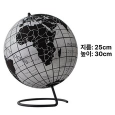 유럽식 코르크 지구본 여행지 표시, 실버블랙 25cm