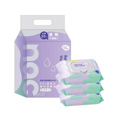 nac nac嬰兒純水柔濕巾，純水配方溫和不刺激，加大尺寸方便擦拭，給寶寶最安全的呵護, 24個, 80個裝, 7.7g