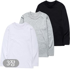 어반티 남녀공용 통기성 30수 라운드 무지 긴팔 쭉티 3p 세트