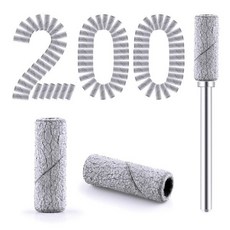 네일드릴비트 파츠 케어 큐티클 200개 네일 드릴 비트 소형 샌딩 밴드 3.1mm 마드렐 미니 파일 아크릴 젤 매니큐어 및 페디큐어용 줄무늬 240 그릿, 240 Grit, Zebra