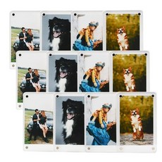 마그네틱 폴라로이드 프레임 마그네틱 인스탁스 미니 사진 프레임 2x3 아크릴 냉장고 자석 프레임[8팩 16개] 138059, 12팩