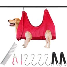강아지해먹 장비 미용대 애견미용 강아지털깎기 발톱, S (5-12.5kg), 1개, 진분홍 세트