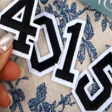 [Allhaving] 열접착 자수패치 숫자 블랙 가방리폼