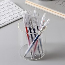 원형 펜꽂이 투명 수납용 연필홀더 데스크정리함