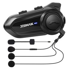 JESIMAIK R18 Lite 오토바이 헬멧 블루투스 헤드셋 헬멧용 이어폰 2인 통화 Bluetooth 5.2 FM 라디오 IP67 방수방진 소음제거 HIFI, 1개, 블랙 1개, 블랙